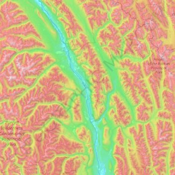 Area F (Columbia Lake/Windermere Lake) topographic map, elevation, terrain