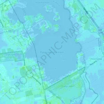 Paterswoldsemeer topographic map, elevation, terrain