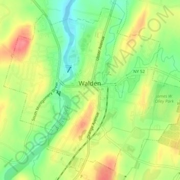 Village of Walden topographic map, elevation, terrain