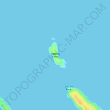 Mistaken Island topographic map, elevation, terrain