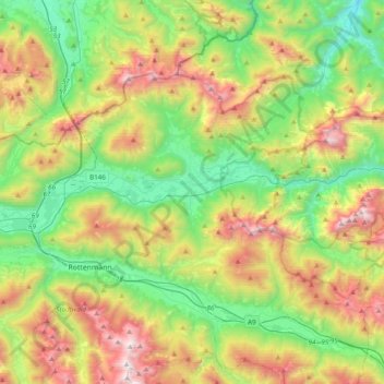 Admont topographic map, elevation, terrain