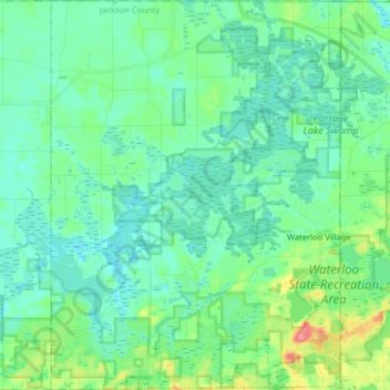 Waterloo Township topographic map, elevation, terrain