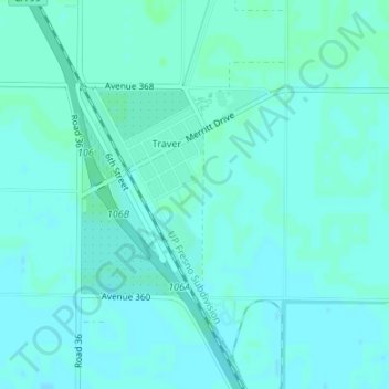 Traver topographic map, elevation, terrain