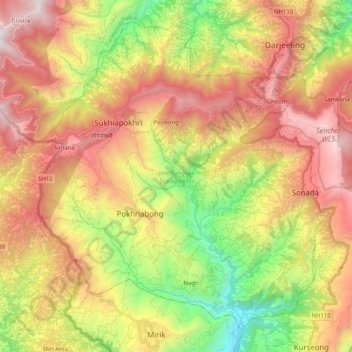 Jorebunglow Sukiapokhri topographic map, elevation, terrain