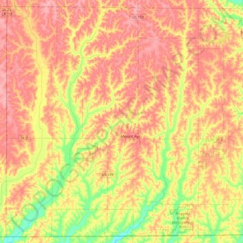 Ringgold County topographic map, elevation, terrain