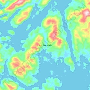 Isla Armonía topographic map, elevation, terrain