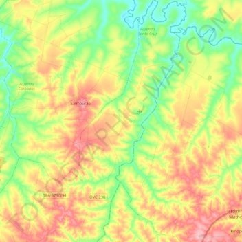 Lagoa Azul topographic map, elevation, terrain