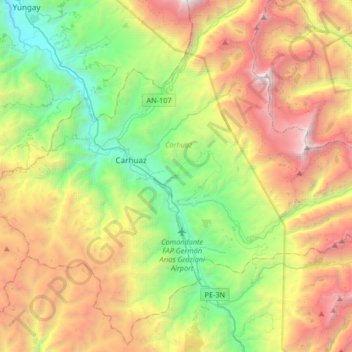 Marcará topographic map, elevation, terrain