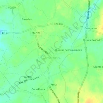 Camarneira topographic map, elevation, terrain