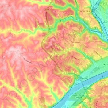 Brighton Township topographic map, elevation, terrain