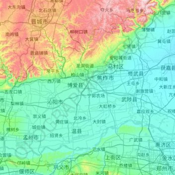 Jiaozuo topographic map, elevation, terrain