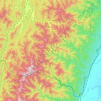 Chakpikarong topographic map, elevation, terrain
