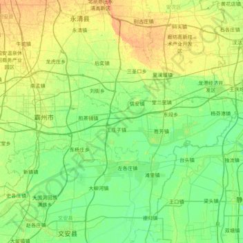 Bazhou City topographic map, elevation, terrain