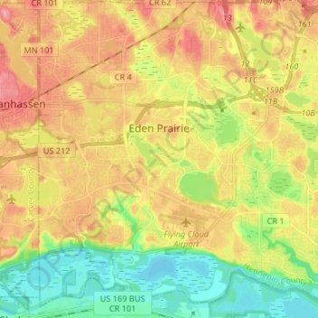Eden Prairie topographic map, elevation, terrain