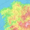 Galicien topographic map, elevation, terrain