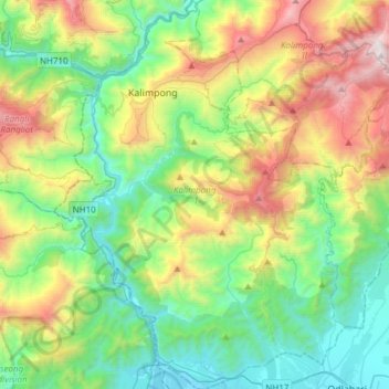 Kalimpong -I topographic map, elevation, terrain