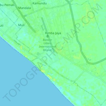 Rimba Jaya topographic map, elevation, terrain