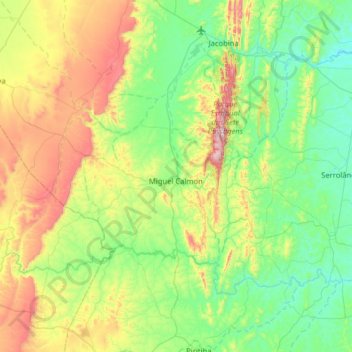 Miguel Calmon topographic map, elevation, terrain