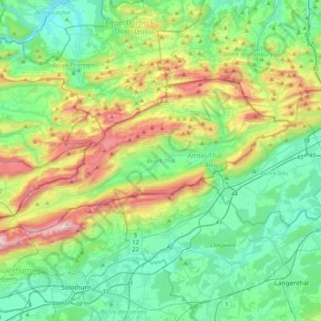 Parc Naturel Thal Topographic Map, Elevation, Terrain