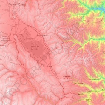 Junín topographic map, elevation, terrain