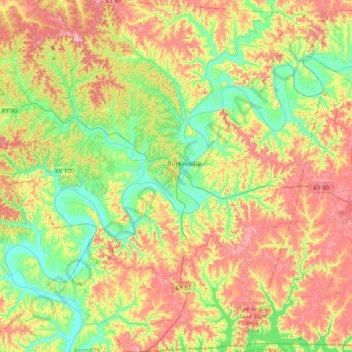 Cumberland County topographic map, elevation, terrain