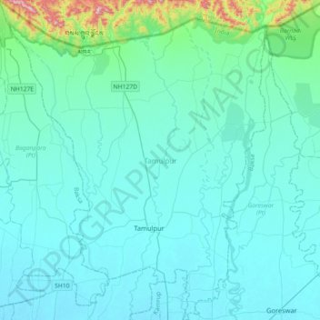 Tamulpur topographic map, elevation, terrain