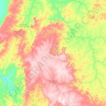 São Gabriel do Oeste topographic map, elevation, terrain