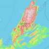Cape Breton Island topographic map, elevation, terrain