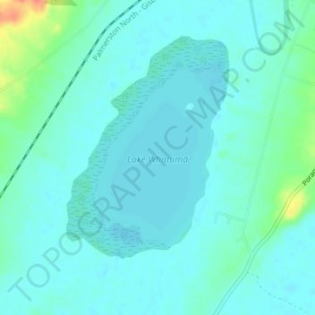 Lake Whatumā topographic map, elevation, terrain