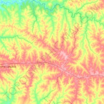Magda topographic map, elevation, terrain
