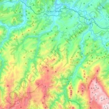 Grado topographic map, elevation, terrain