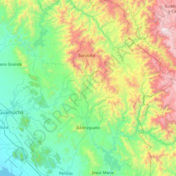 Badiraguato topographic map, elevation, terrain