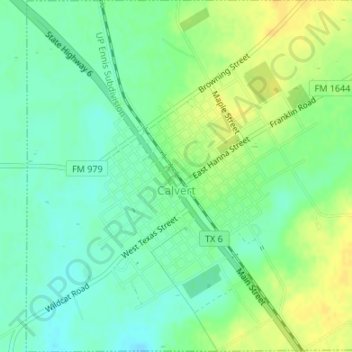 Calvert topographic map, elevation, terrain