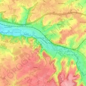 Valkenburg topographic map, elevation, terrain