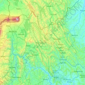 Northern Province topographic map, elevation, terrain