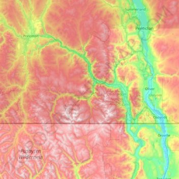 Similkameen River topographic map, elevation, terrain