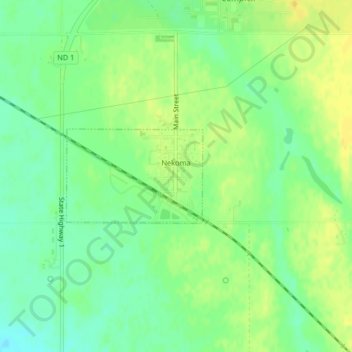 Nekoma topographic map, elevation, terrain