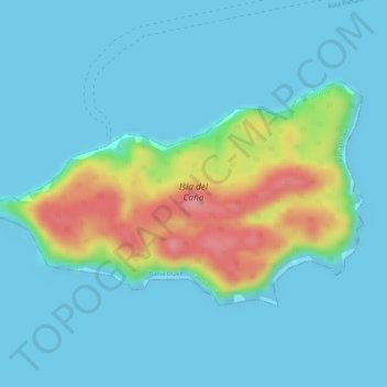 Isla del Caño topographic map, elevation, terrain