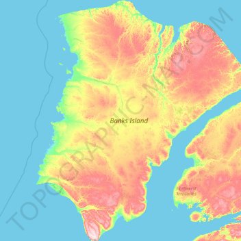 Île Banks topographic map, elevation, terrain