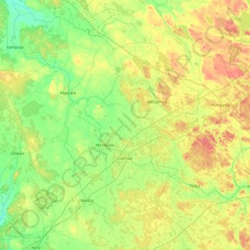Loimaa topographic map, elevation, terrain