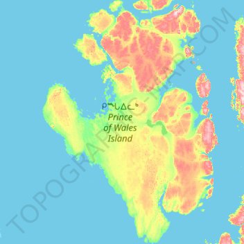 ᑭᙵᐃᓚᒃ Prince of Wales Island topographic map, elevation, terrain