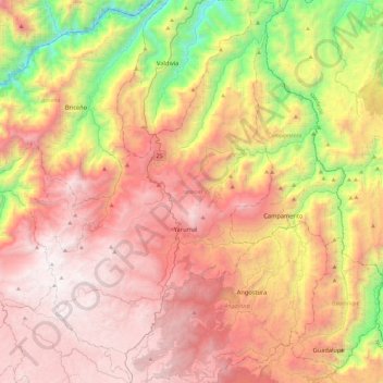 Yarumal topographic map, elevation, terrain