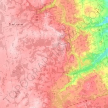 Mono topographic map, elevation, terrain