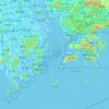 珠江口 topographic map, elevation, terrain