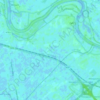 Zalk topographic map, elevation, terrain