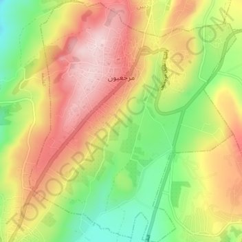 Marjayoun topographic map, elevation, terrain