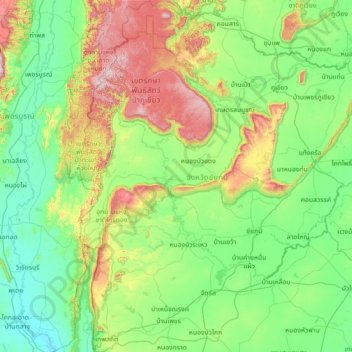 Provincia de Chaiyaphum topographic map, elevation, terrain