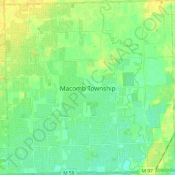 Macomb Township topographic map, elevation, terrain