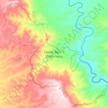 Cedar Bench Wilderness topographic map, elevation, terrain