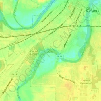 Auglaize River topographic map, elevation, terrain